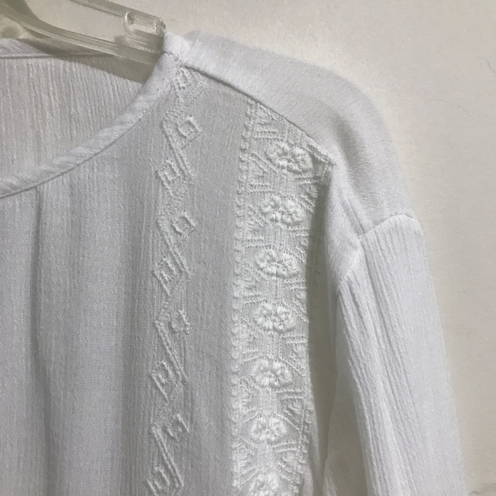 Caslon Long Sleeve Slip Over Blouse w/ Embroidery - Picture 4 of 12